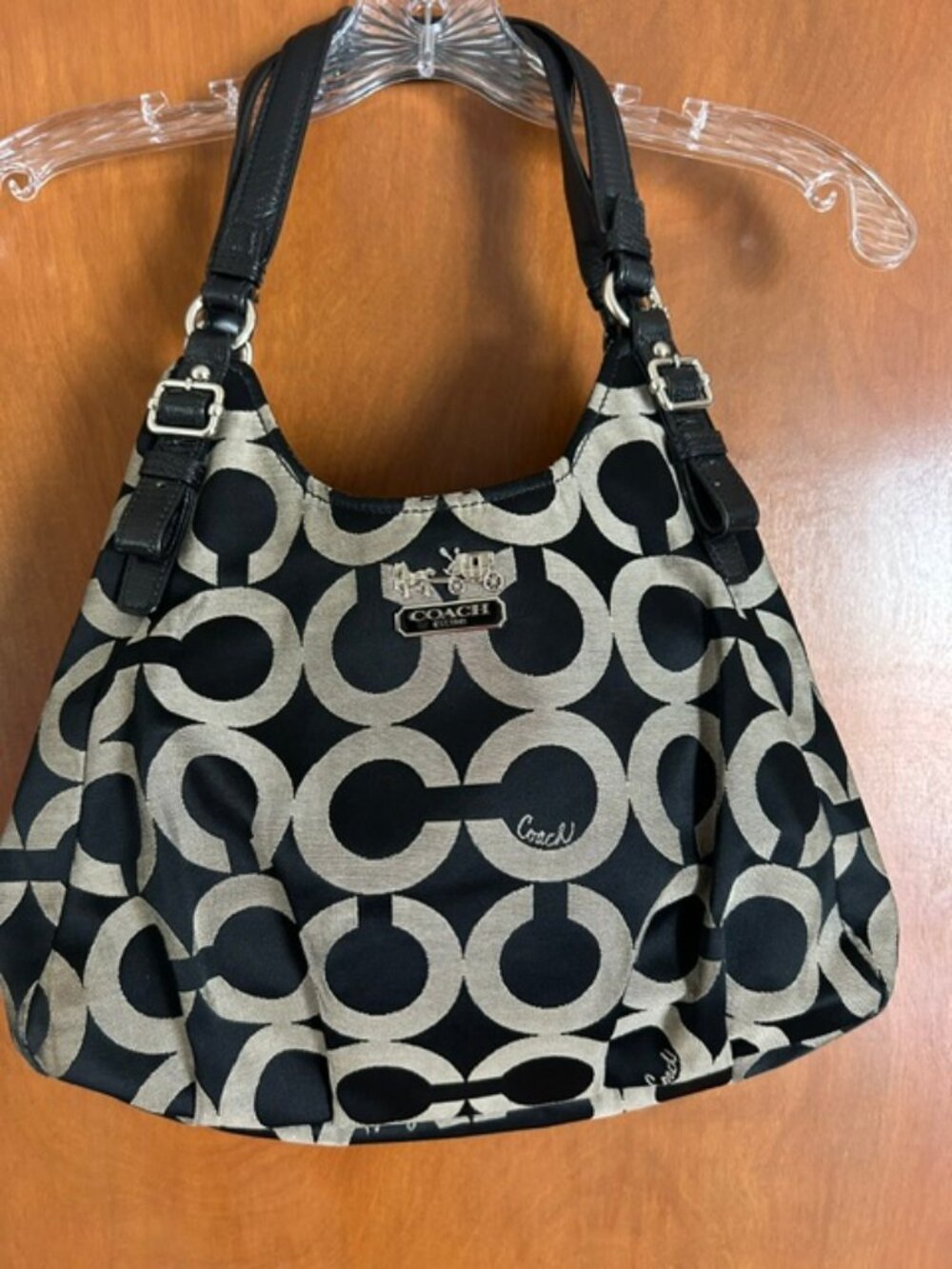 Vintage Coach Maggie Op Art Sateen Shoulder Bag style K1173-17689 - Picture 3 of 12